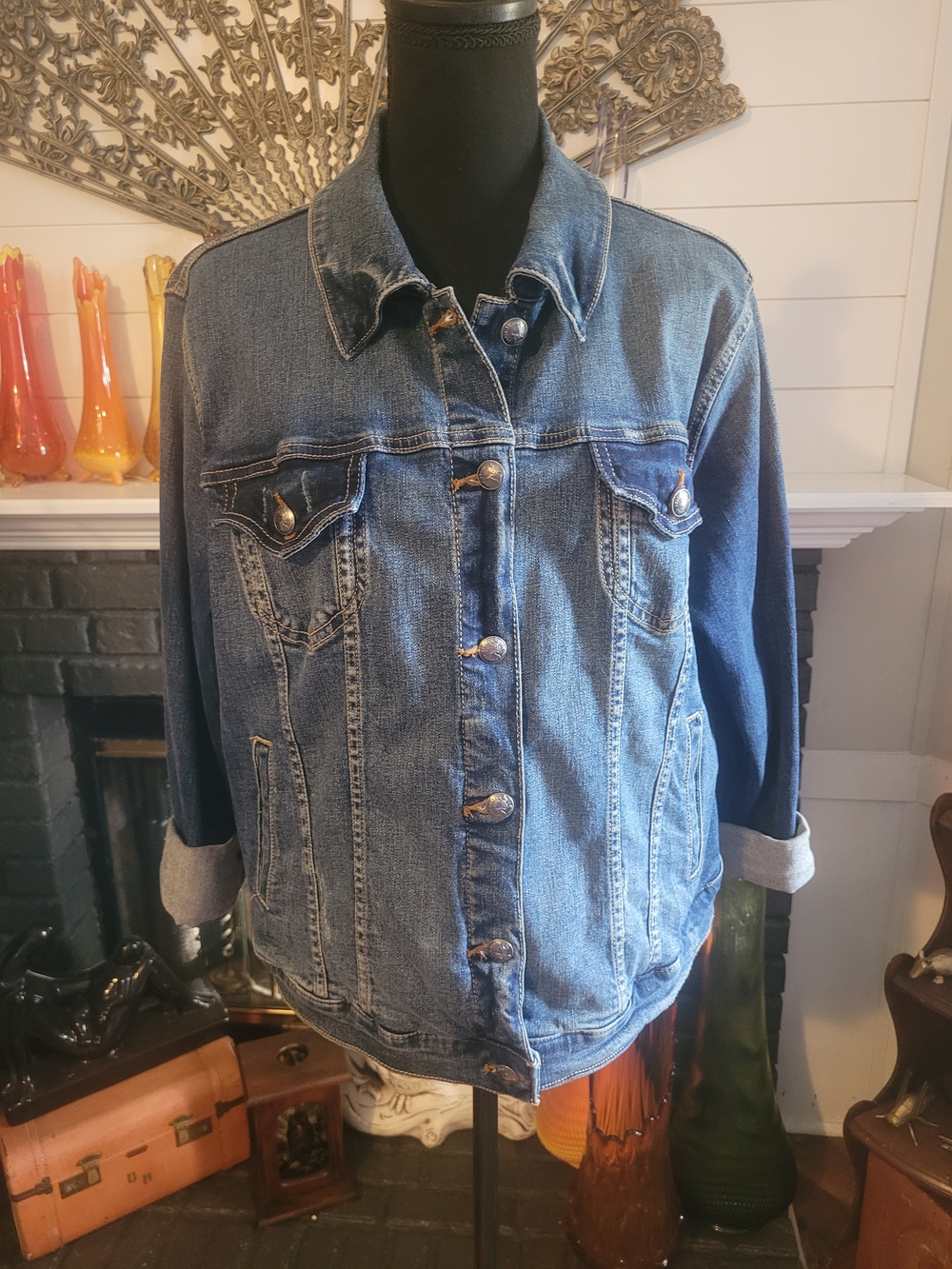 torrid Classic Denim Jacket in Medium Blue
